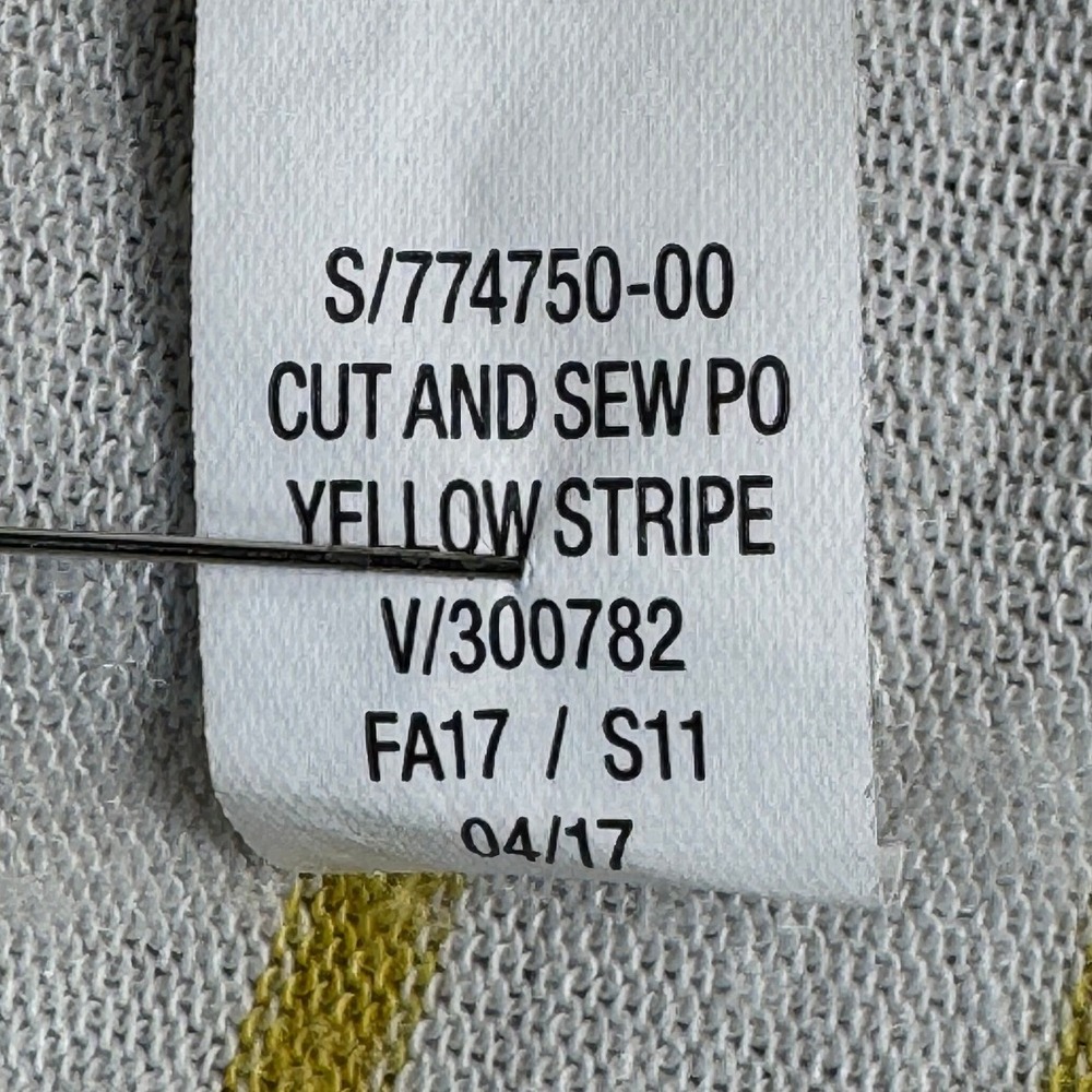 Old Navy Womens Yellow White Striped Long Sleeve Pocket Tee Relaxed Fit S 774750 - Picture 6 of 6